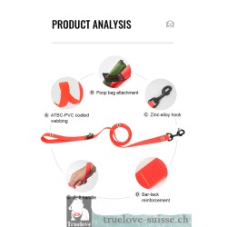 Laisse pour chien PVC Truelove KARELI - TLL3211 | TrueLove Suisse